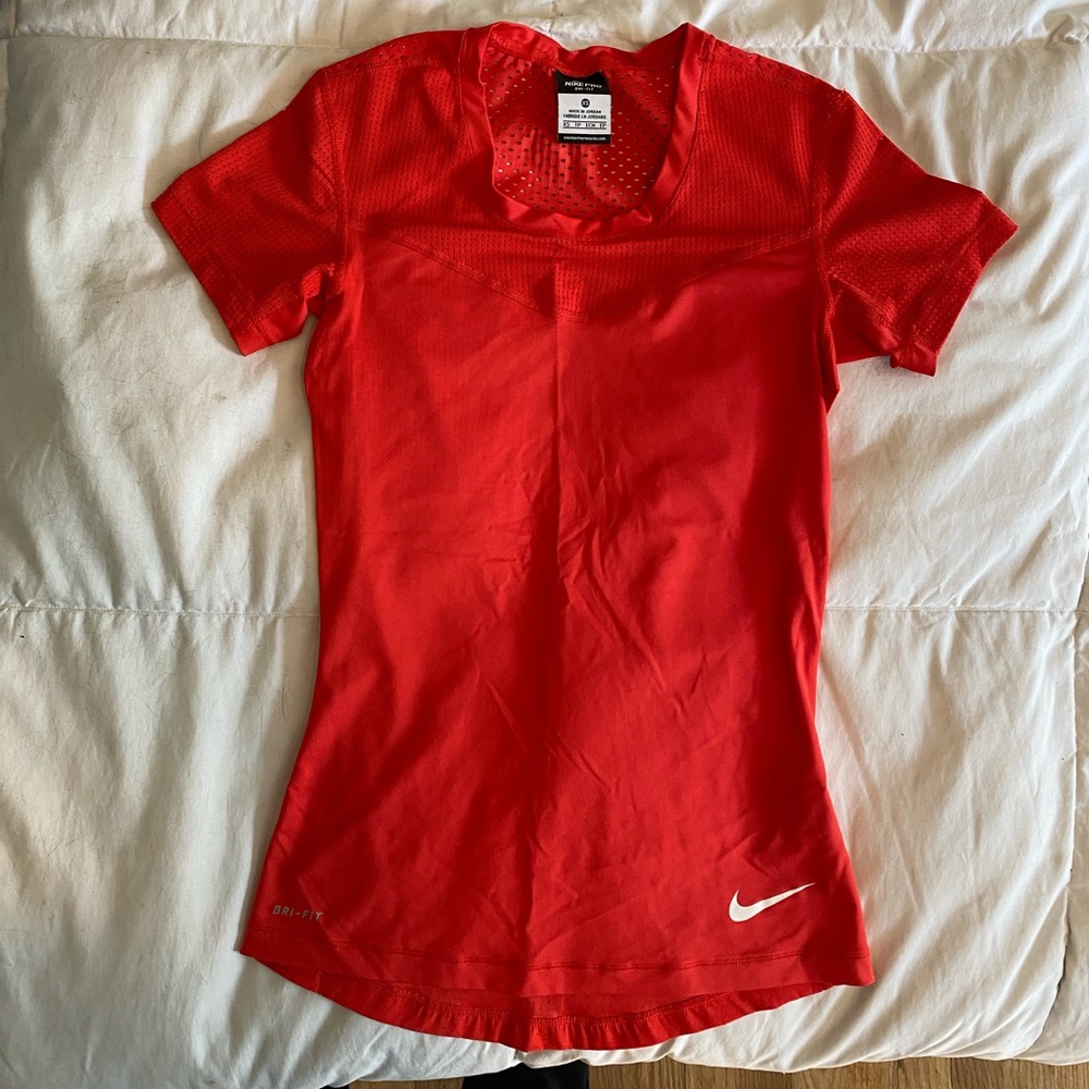 Nike Red Mesh Exercise Top